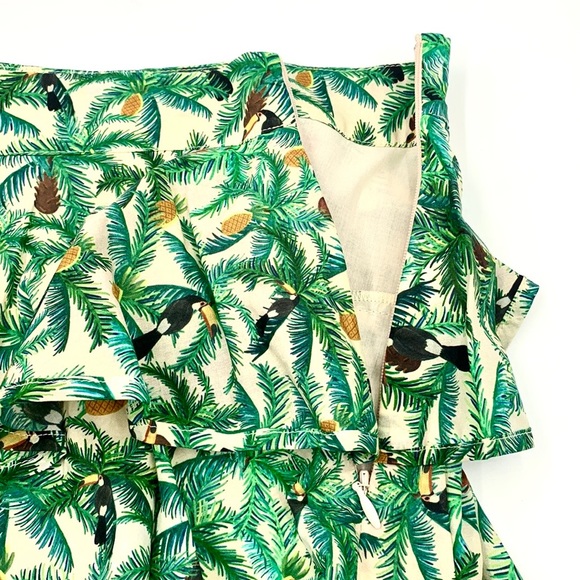 Farm Rio Mini Toucans Layered Mini Skirt Size Medium - Picture 6 of 14